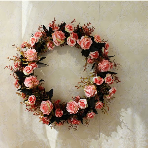 

wall decoration outdoor indoor front door wreath flowers rose floral wreath artifical garland wedding decor rose wreaths