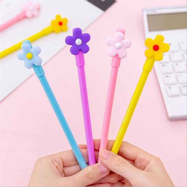 

0.38mm korea ins flower gel pen student creative writing black signature pen needle fountain stationery