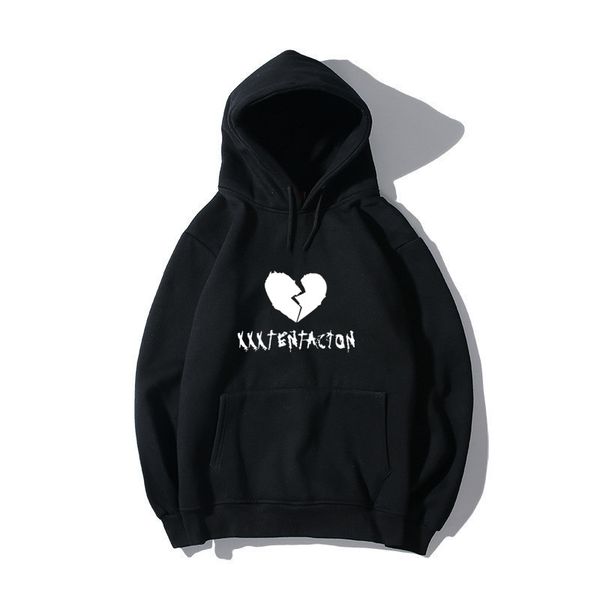 

fashion personality xxxtentacion hoodie sweatshirt modern xxxtentacion hip hop rapper jahseh onfroy revenge man clothing, Black
