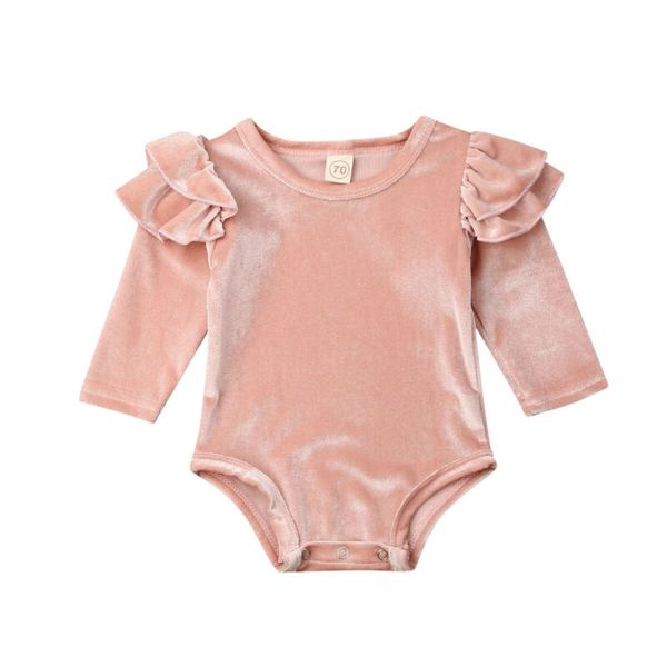 

newborn kid baby girl warm clothes long sleeve cotton bodysuits jumpsuit overall outfits, Blue