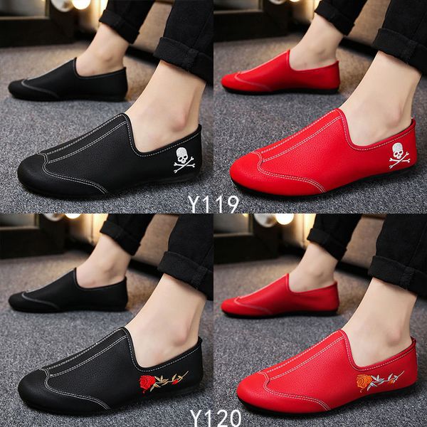 

juyouki fashion england men's casual shoes skull lazy doug shoes racing sneakers driving designer loafers sport, Black
