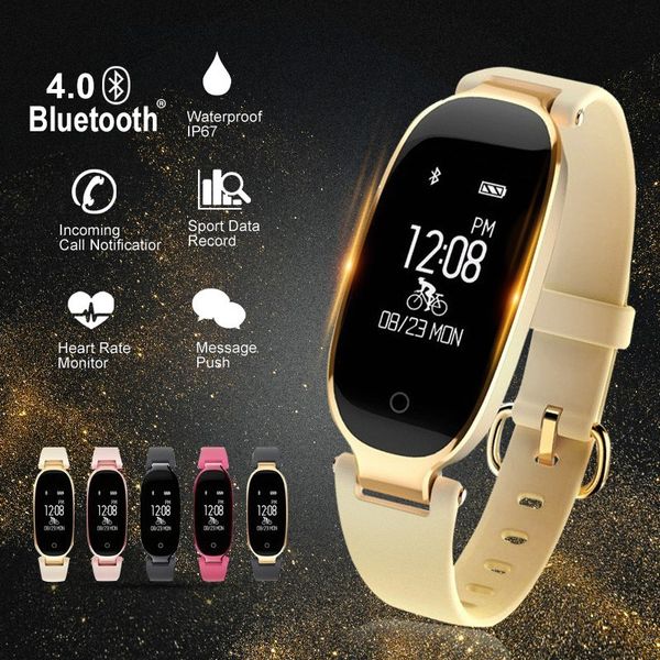 

s3 smartwatch smart watch fashion women ladies heart rate bluetooth relogio inteligente for huami xiaomi android ios reloj, Slivery;brown