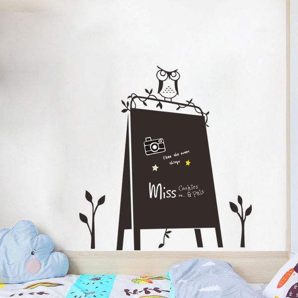 Cartoon Owl Blackboard Removable Vinyl Wall Stickers Chalkboard Decal For Nursey Kids Room Kindergarten Affordable Wall Decals Airplane Wall Decals