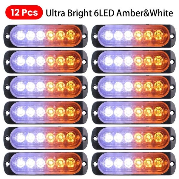 

on salling 12pcs emergency 12 led amber white strobe light tow truck flashing 12v-24v lamp light bulbs led car wholesale csv