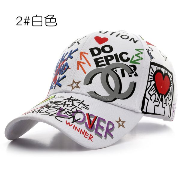 

2020 new fashion graffiti printing baseball cap outdoor cotton shade hat men women summer caps adjustable leisure hats, Blue;gray