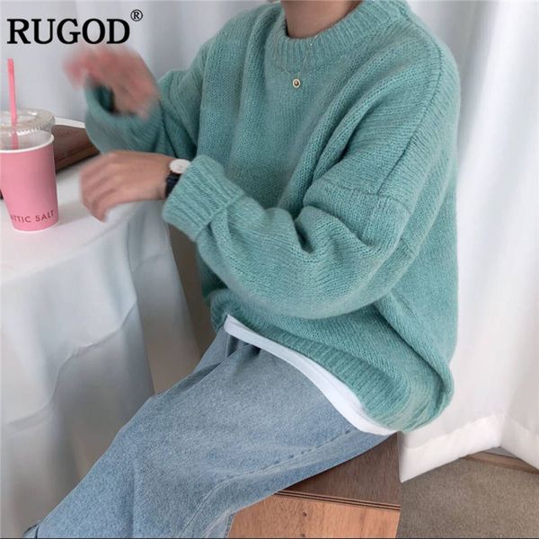 

rugod new oversized women sweater o-neck solid casual women pullovers knitted warm winter clothes pull femme hiver, White;black