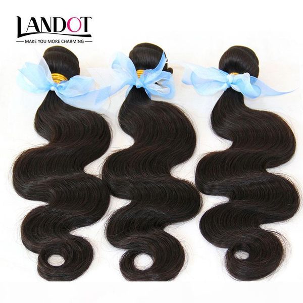 

cambodian human hair weave bundles 100% unprocessed 8a cambodian body wave wavy hair 3 pcs lot hair extensions natural color dyeable, Black