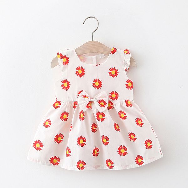 

baby girls dress print 2020 summer children's clothing wholesale, Red;yellow