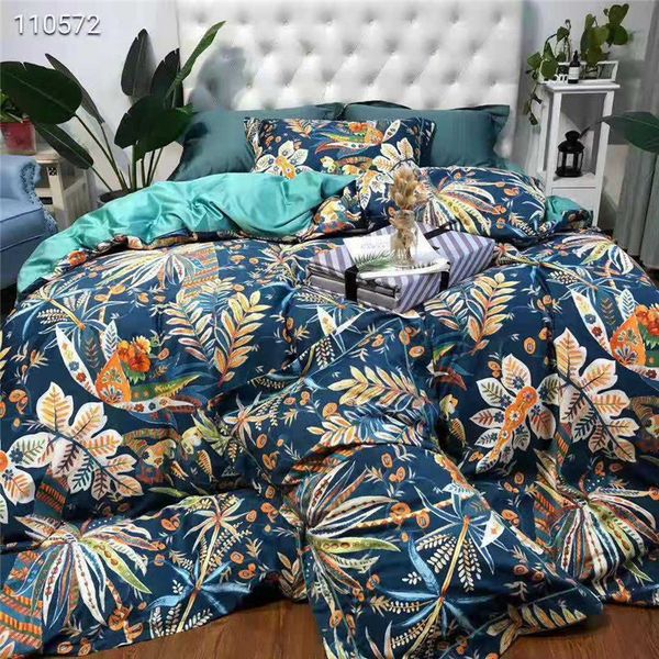 Printed Long Staple Cotton Bedding Set Art Jungle Comforter
