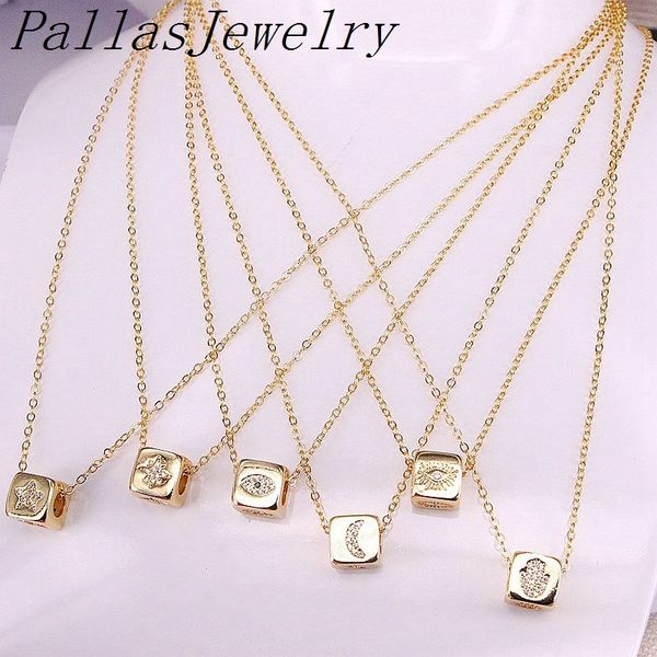

10pcs gold color clear-color cz micro pave eye/star/moon spacer beads, cubic zirconia cube copper charms necklace, Silver