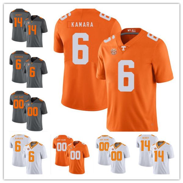 Benutzerdefinierte Tennessee Volunteers College #6 Ain Kamara 16 Peyton Manning 14 Eric Berry 1 Jason Witten Orange Weiß Grau NCAA-Fußballtrikots