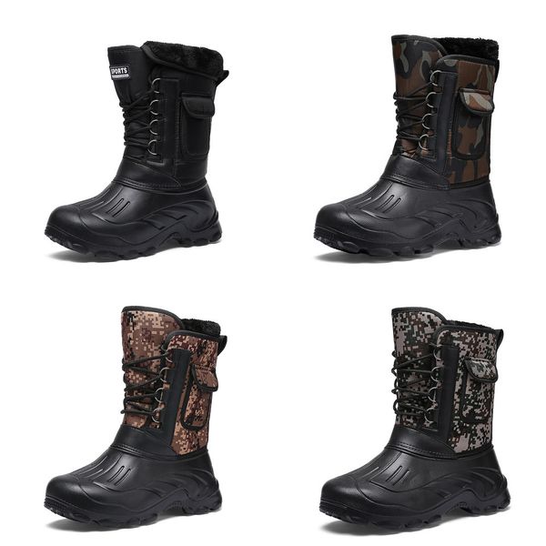 

vesonal brand casual men snow boots male winter new outdoor waterproof light winter warm short plush sneakers men footwear, Black