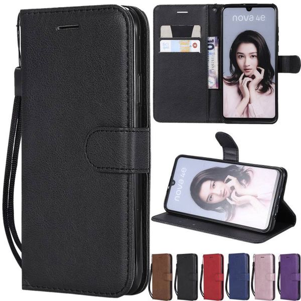 

leather flip wallet case for huawei p20 p30 pro p10 mate 20 20x 10 honor 10 9 lite p smart y7 y6 2018 2019 cover with hand strap