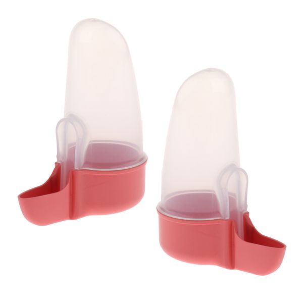 

2 pieces pet bird plastic drinker feeder waterer suitable for parrots budgie cockatiel lovebirds cage