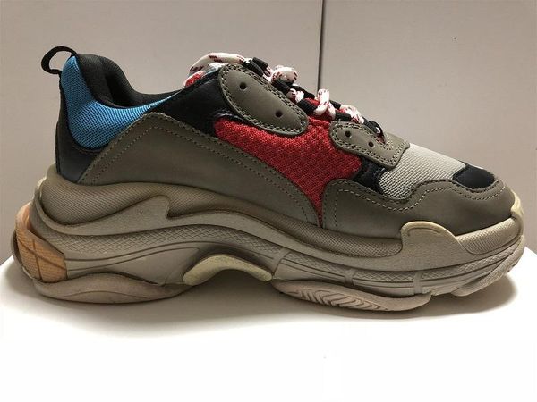 

luxury designers sports casual shoe triple s designer low old dad sneaker combination soles boots men's womens runner shoes l14, Black