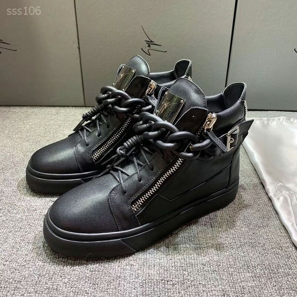 

2020 wild handsome thick bottom high-sneakers winter british style leather lace-up motorcycle short shoes factory direct sales, Black