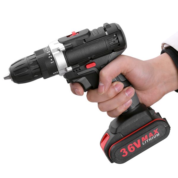 

36v multifunctional cordless electric impact hammer drill hole electrical screwdriver hand driver wrench power tools home diy