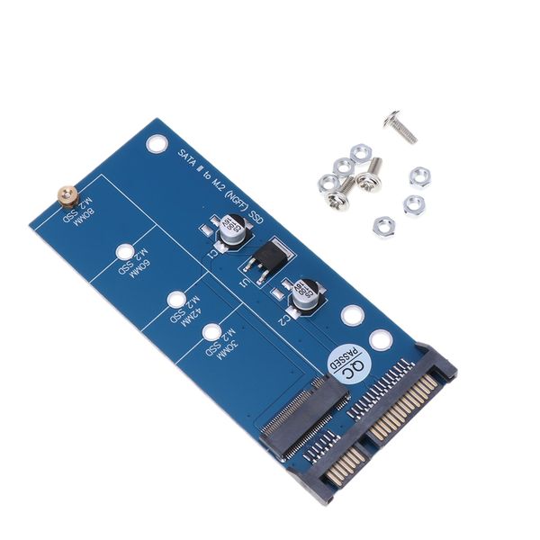 

new replacement m.2 or msata ssd to 3.0 sata adapter card, blue, 3.94x1.65inch