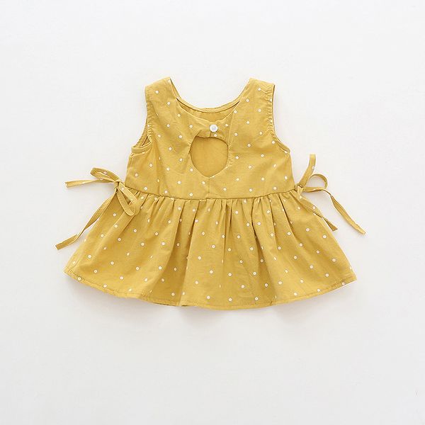 

детская дизайнерская одежда женская рубашка летняя девочки летающие без рукавов в горошек детская круглая рубашка с воротником из 100% хлопк, White;black