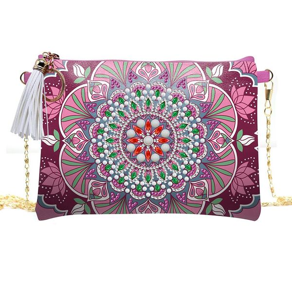 

2020 new trend 5d diamond painting wallet crossbody chain bag with large capacity ethnic style handmade shoulder pack