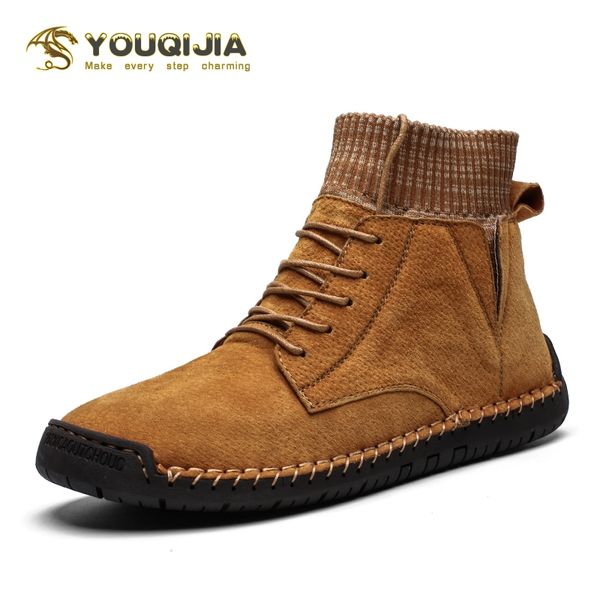 

winter keep warm high-boots men's ankle boots comfortable snow plush warm work, Black