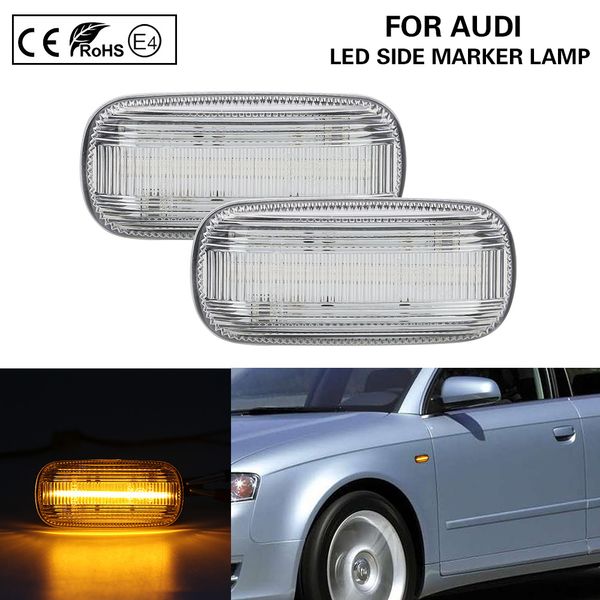 

2xpcs led side marker turn signal light lamp color clear for a4 s4 a3 a6 s6 c5 a8