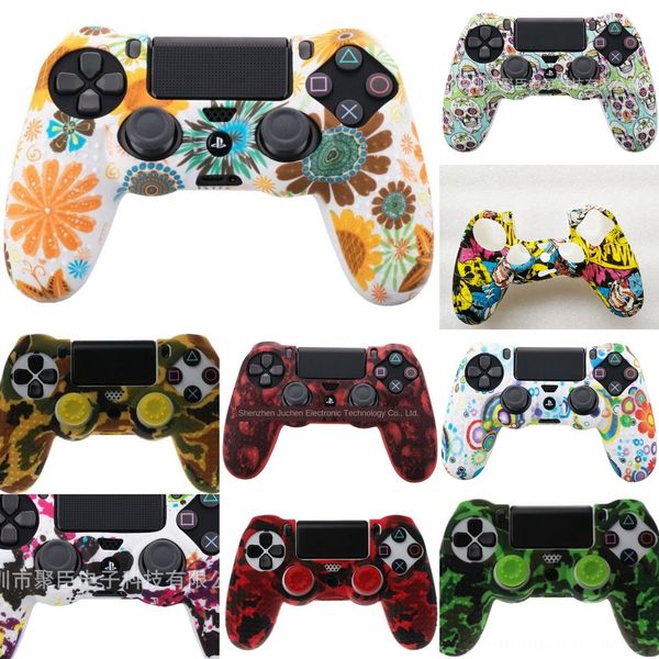 

2o42p black blue red skin silicone rubber gel soft non-slip case ps4 for cover controller