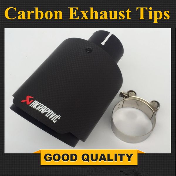 

1pcs matte akrapovic exhaust car car-styling pipe muffler tip carbon fiber (1pcs
