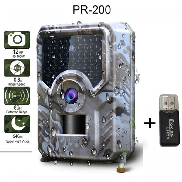 

r200 hunting camera 12mp 49pcs 940nm trail camera waterproof infrared wildlife night vision hunt p trap with sd card