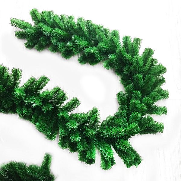 

2.7m artificial green christmas garland wreath xmas home party christmas decoration pine tree rattan hanging ornament for kids