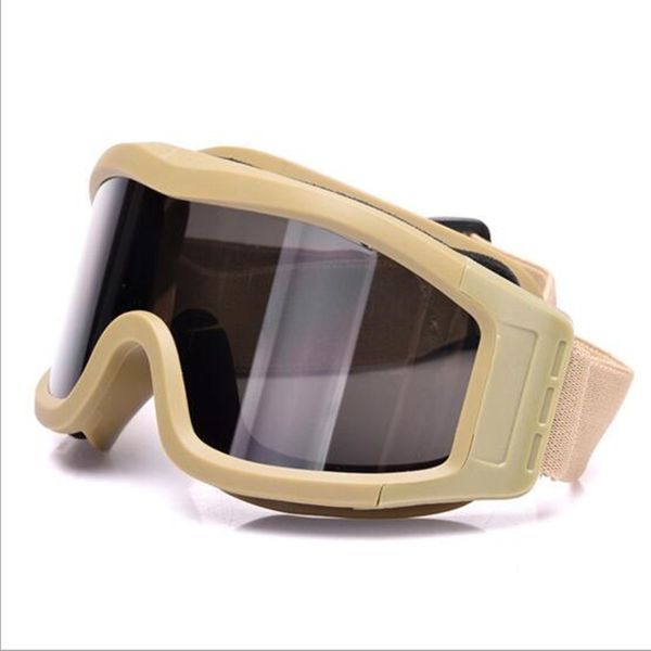 

desert windproof anti uv anti sand goggles outdoor riding hiking skiing tactical paintball shooting glasses with 3 pcs pc lens
