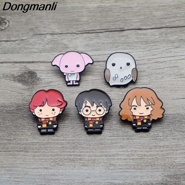 

l2980 wizard student enamel pin brooches cartoon creative metal brooch pins denim hat badge collar jewelry, Gray