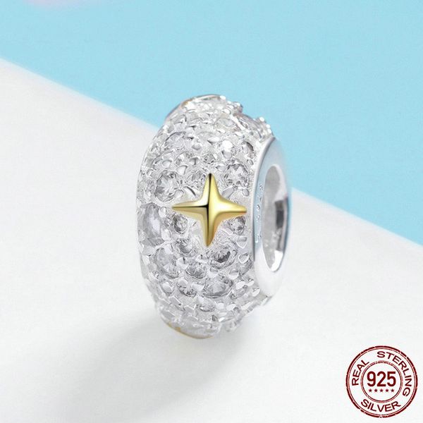 DIY Flower European CZ Crystal Charm Silver Spacer Beads Fit Necklace Bracelet DIY Flower European CZ Crystal Charm Silver Spacer Beads Fit Necklace Bracelet