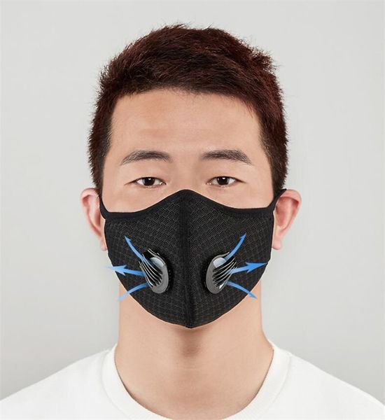 

5 layer anti dust proof facial replaceable wholesale activated carbon face mask #qa217, Black