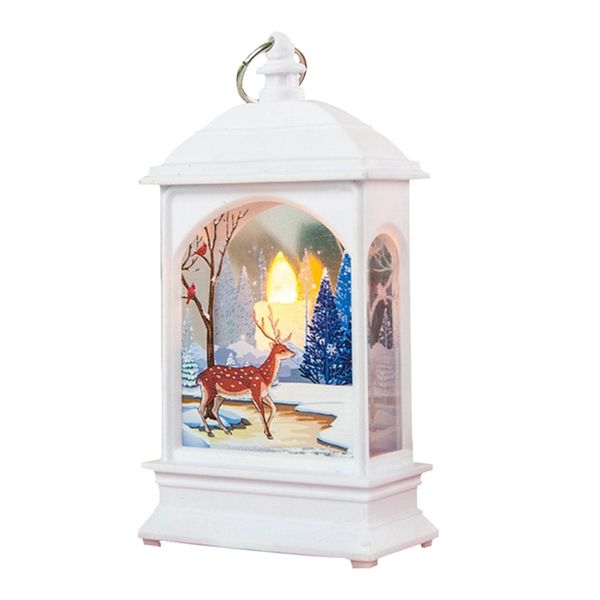

christmas decorative vintage santa snowman elk hanging light flame night light festival led lantern decor