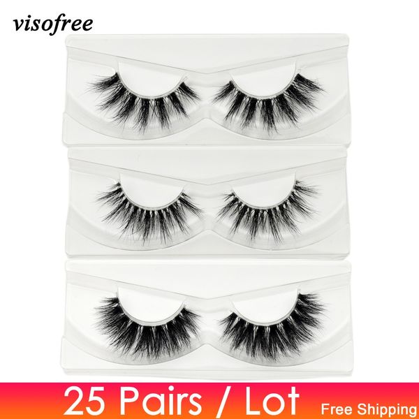 

viso25 pairs/lot mink eyelashes invisible band lashes natural full strip transparent band lashes 3d cilios posticos