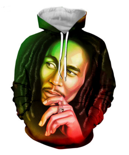 

new fashion cool sweatshirt hoodies 3d print mens womens casual bob marley fashion style streetwear long sleeve clothes rlms0140, Black