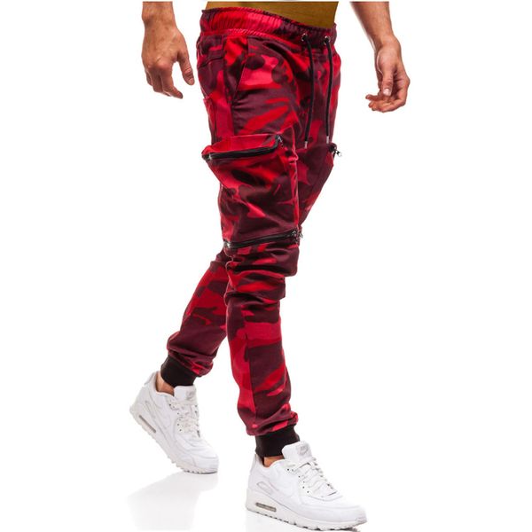 

brand joggers camouflage casual pants men 3xl clothing joggers multi-pocket 2018 pants elastic male trousers mens autumn men fkusv, Black