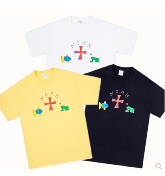 

noah noah хип-хоп уличная ной скейтборды мультфильм лягушка хлопок с коротким рукавом футболки нет мужская женская футболка одежда топы, White;black