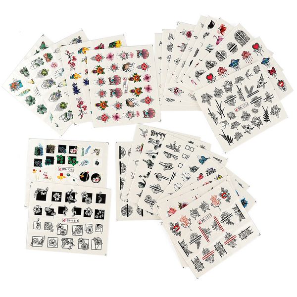 

24 nail stickers 3d colorful mixed art nail art nail diy a987, Black