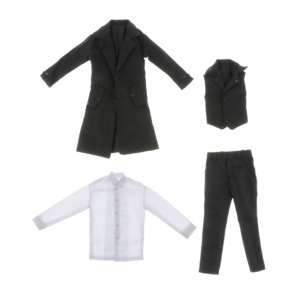 

1/6 scale gothic overcoat + pants + shirt + vest set for 12 inch toys, sideshow male action figure