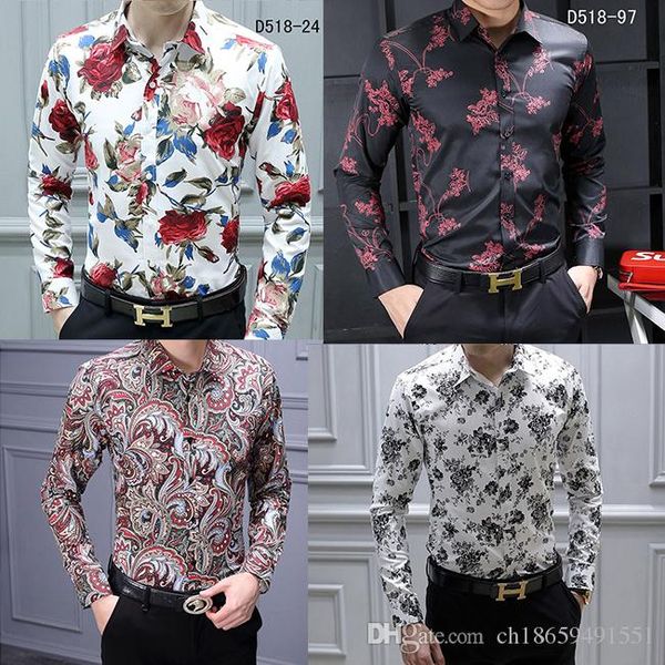 

brand men's casual shirts fashion harajuku dress suit shirt men luxury slim shirt medusa black gold fancy 3d print slim fit shirts, White;black