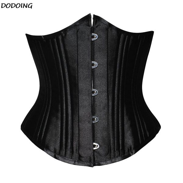 

dodoing waist cincher bustiers underbust shapewear plastic boned bustiers female slim body buckle clearance sale 50% off, Black;white
