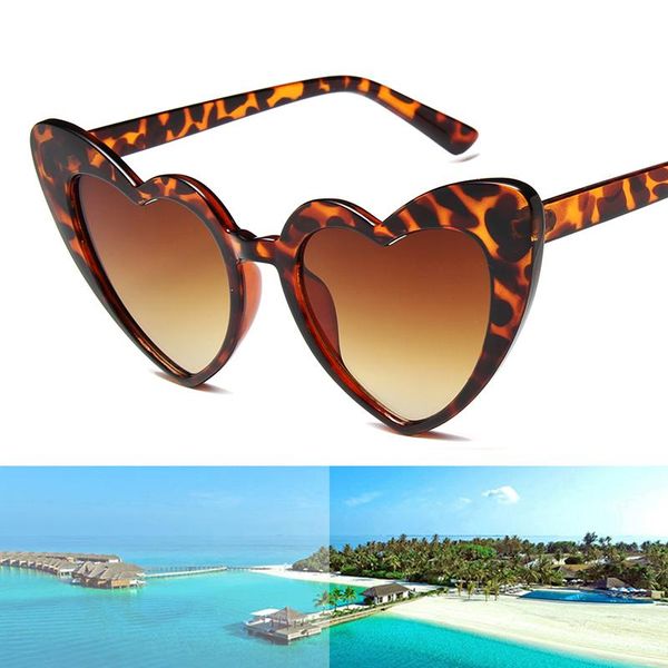 

женщины love heart shaped солнцезащитные очки марка дизайнер cat eye солнцезащитные очки ретро gradient ladies открытый путешествие партия о