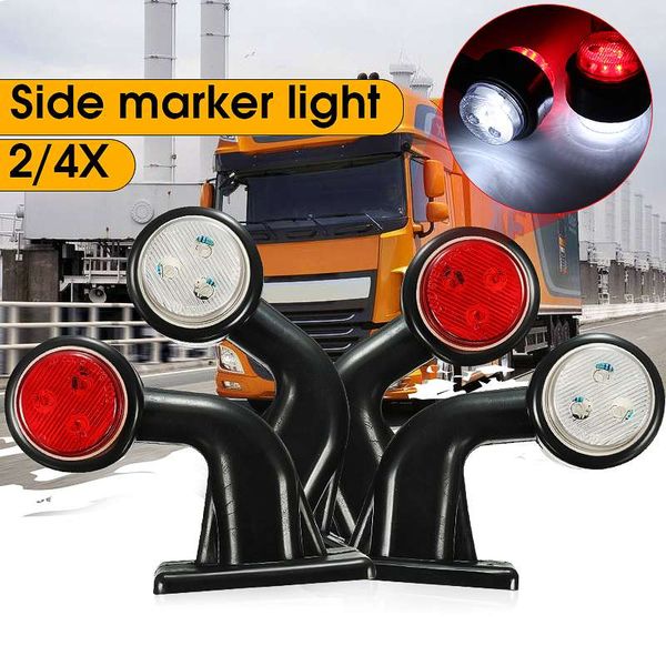 

2x 4x 10-30в led авто боковой габаритный фонарь индикатор сигнала поворота красный белый грузовой автомобиль с прицепом лорри caravan 12v 24