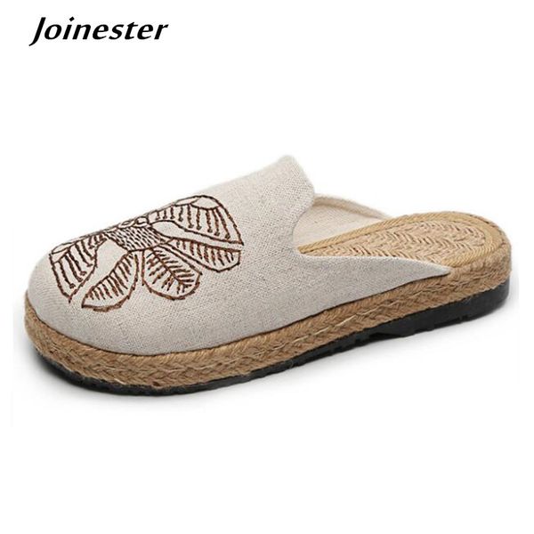 

women sandal shoes embroidered summer flat slippers ladies casual slides bohemia wide width comfort espadrilles sandals, Black