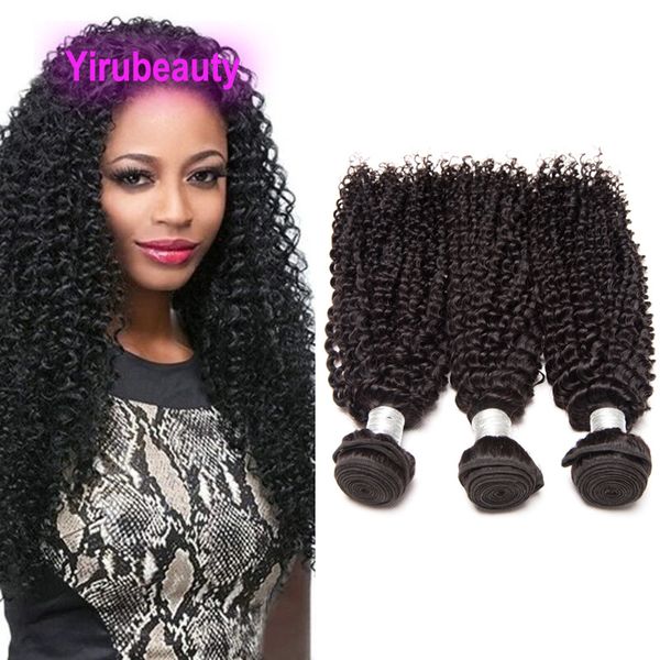 Atacado Kinky Curly 10 Pcs Extensões de Cabelo 100% Produtos de Cabelo Humano 10 Pacotes Cor Natural Tece Cabelo Virgem Indiano