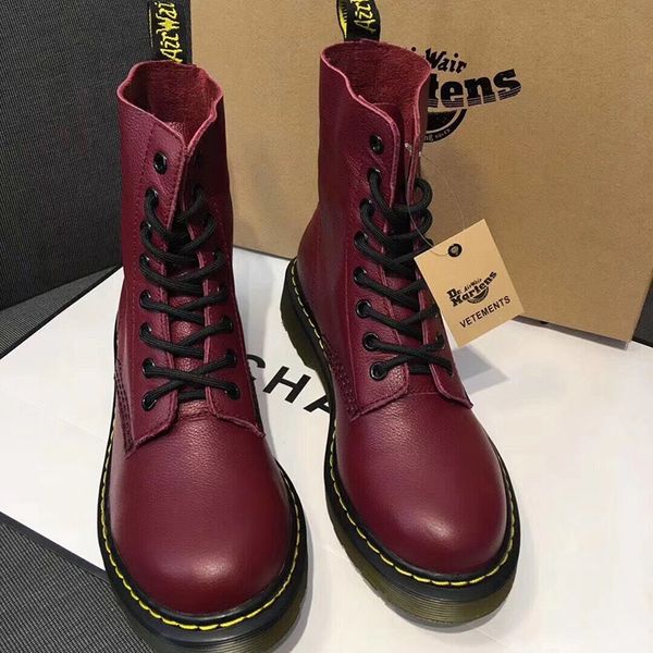 

martin boots comfortable soft leather high shoes black leather boots england wind with thick bottom large size women's shoes 40 yards