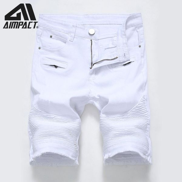 

Fashion Denim Shorts for Men Slim Fitted Casual Leisure Jean Trunks Male Summer Skinny Cowboy Red Jean Shorts By Aimpact AM2314