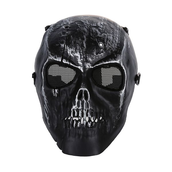 

skull skeleton paintball full face protect mask, Black